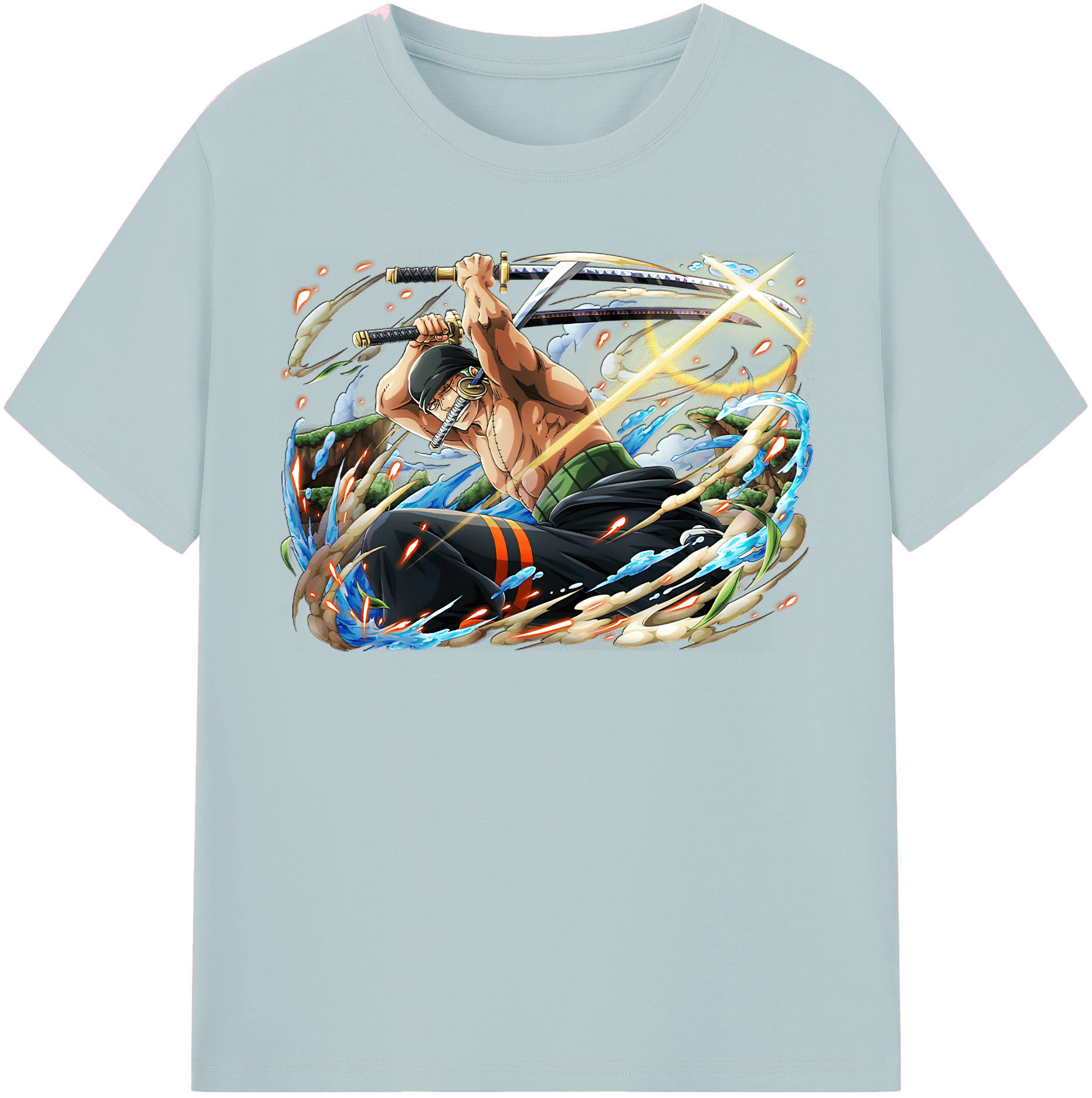 ワンピース ロロノア・ゾロ ONE PIECE Roronoa Zoro 綿100％半袖Tシャツ（フロントプリント）